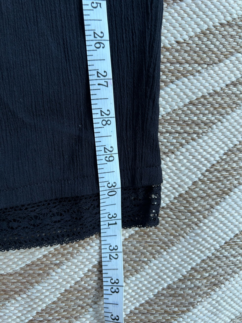Black Cotton Lace Trim Capri Pants - Size small - Picture 3 of 7